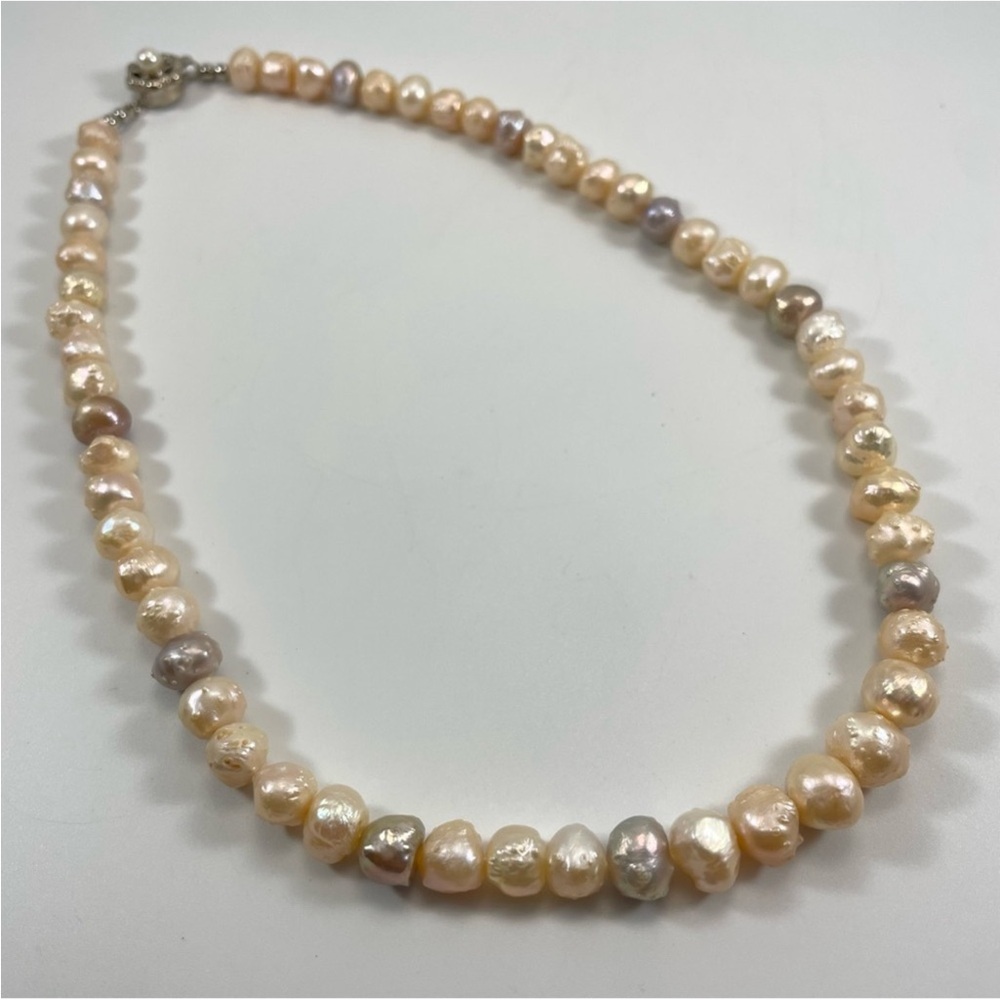 Beautiful 8mm Genuine Natural Multicolor South Sea Baroque Edison Pearl Necklace